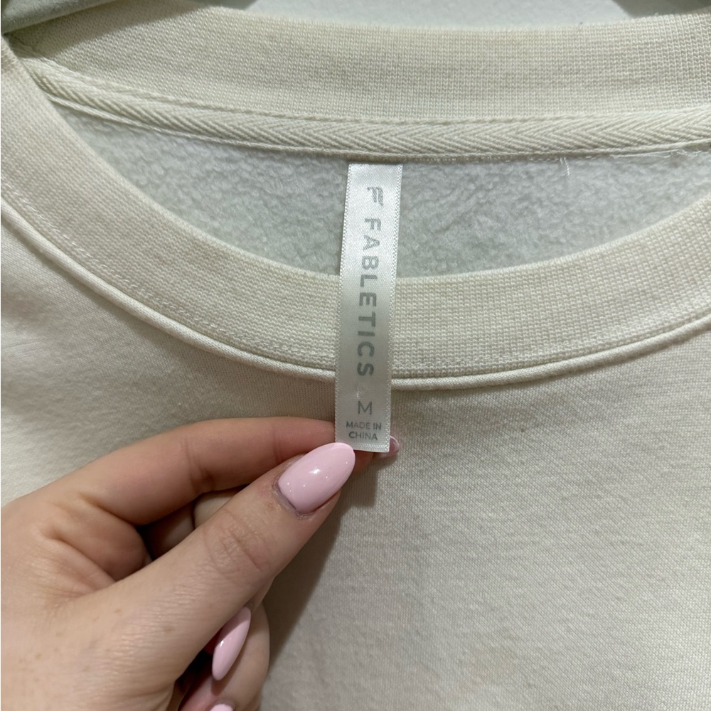 Fabletics Crew Neck Cream Sweatshirt - Picture 3 of 3